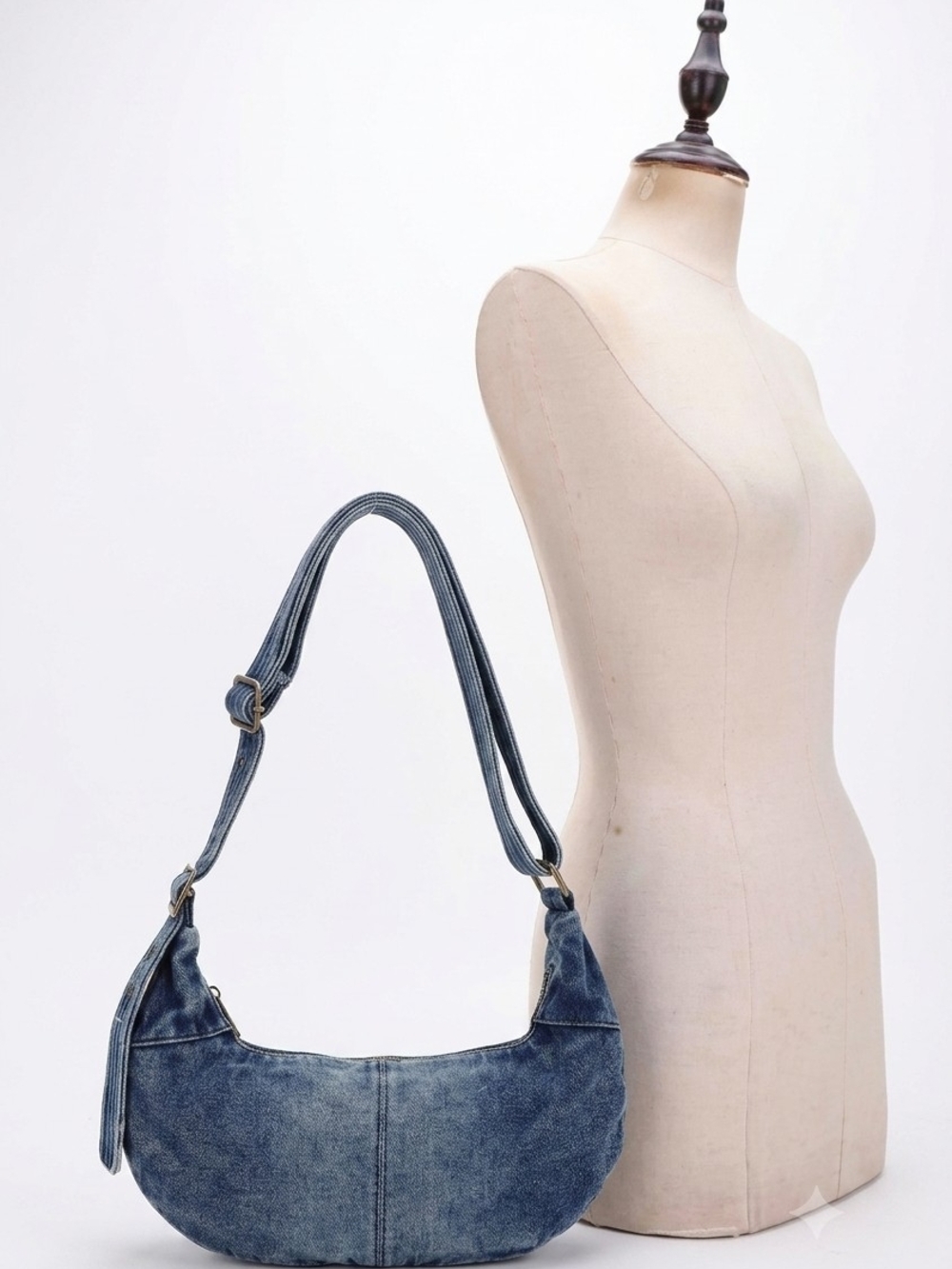 Isabelle Izzy&Ali Denim Crescent Shoulder Bag
